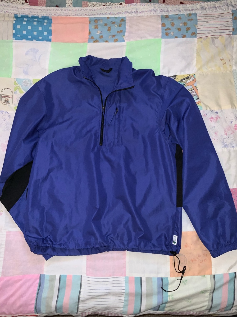 vintage mec windbreaker packable ultralight mountain equipment coop blue black